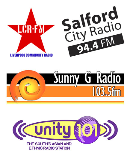 ALL FM, Unity 101, Salford City Radio, Liverpool Community Radio, Sunny Govan