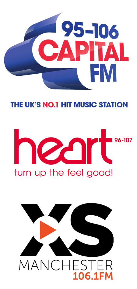 XS Manchester, Capital Scotland,  Heart Yorkshire, Heart Hertfordshire, and Capital South Wales & Heart North Wales